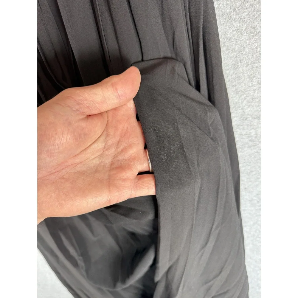 Charming Charlie Maxi Dress Womens Small Pleated Striped Black Sleeveless Cutout